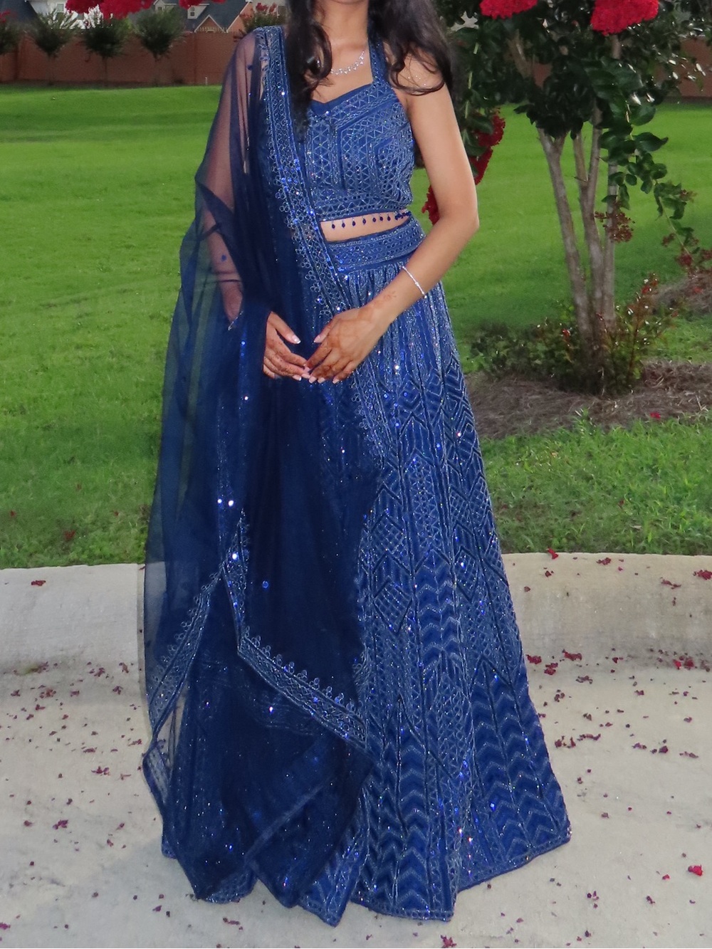 Navy blue lehenga Choli